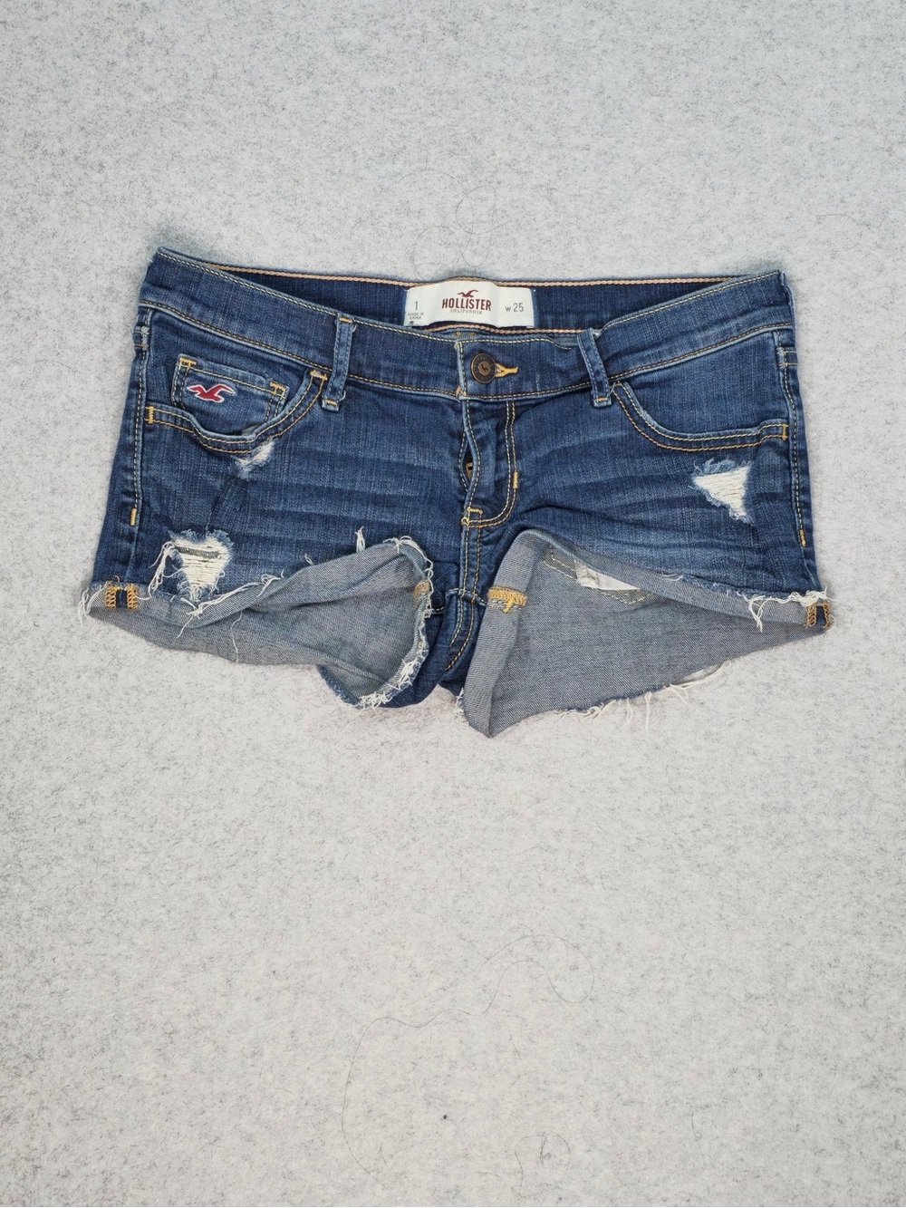 Hollister Women's Blue Distressed Cutoff Denim Shorts